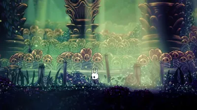 The golden arena of Godhome above the clouds